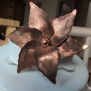 Copper Floral Brooch
